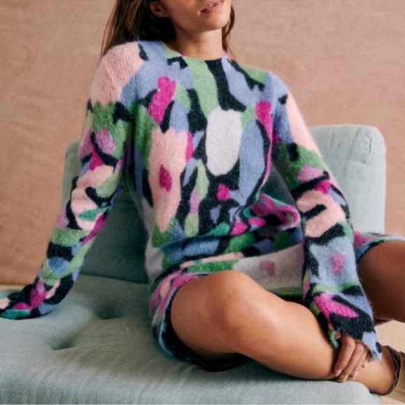 Colorful Abstract Knit Dress - Picture 2 of 13